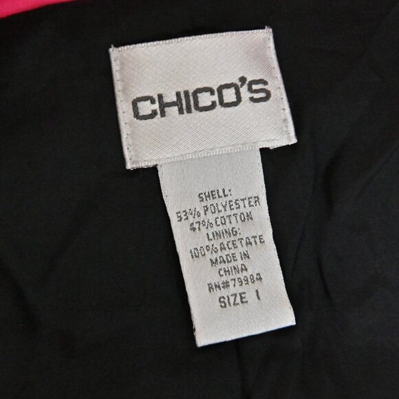 Chico's 70s Retro Preppy Lightweight Windproof Magenta Short Trench Coat Size 1 - Picture 10 of 16